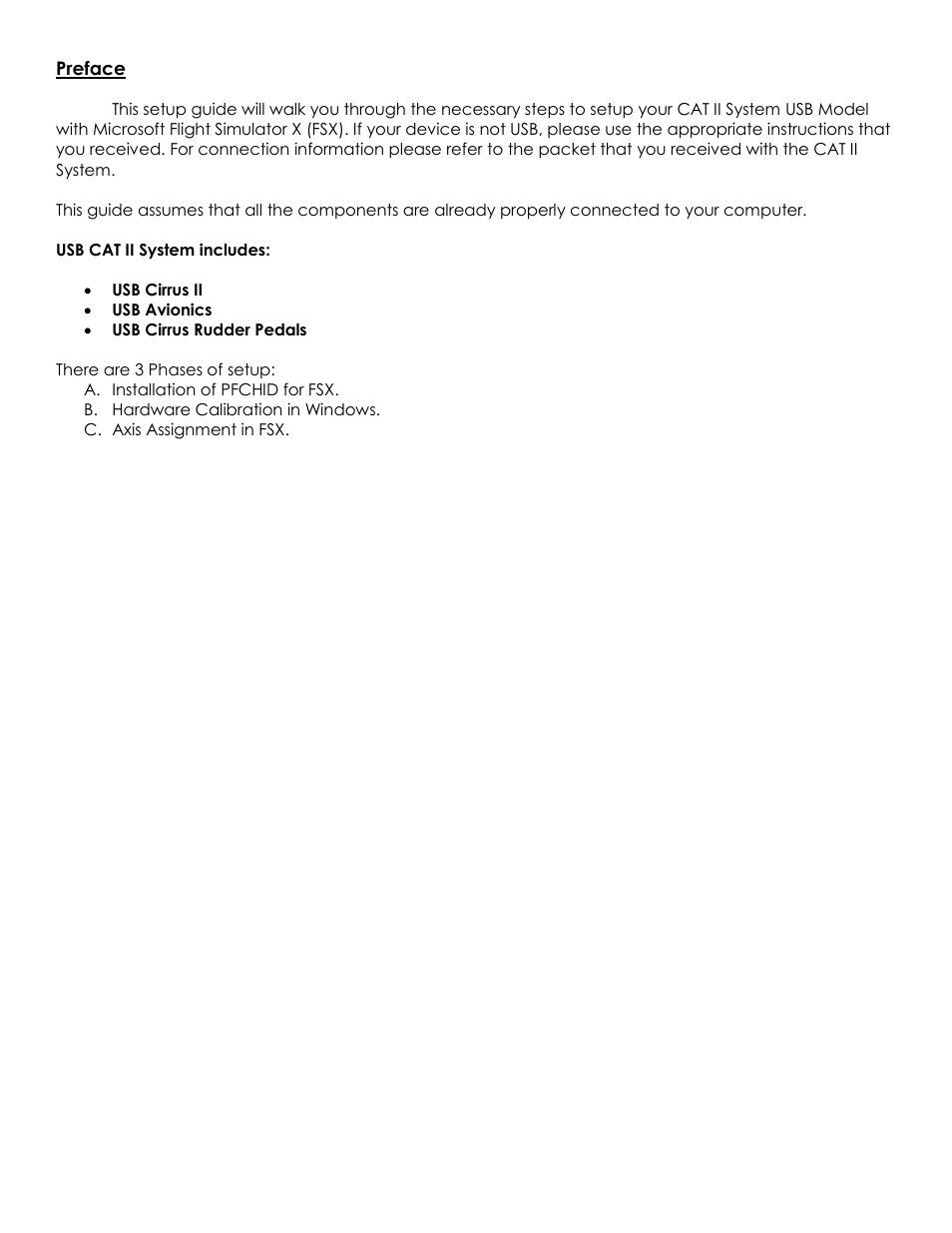 Precision Flight USB CAT II and Microsoft Flight Simulator X User Manual | Page 2 / 24