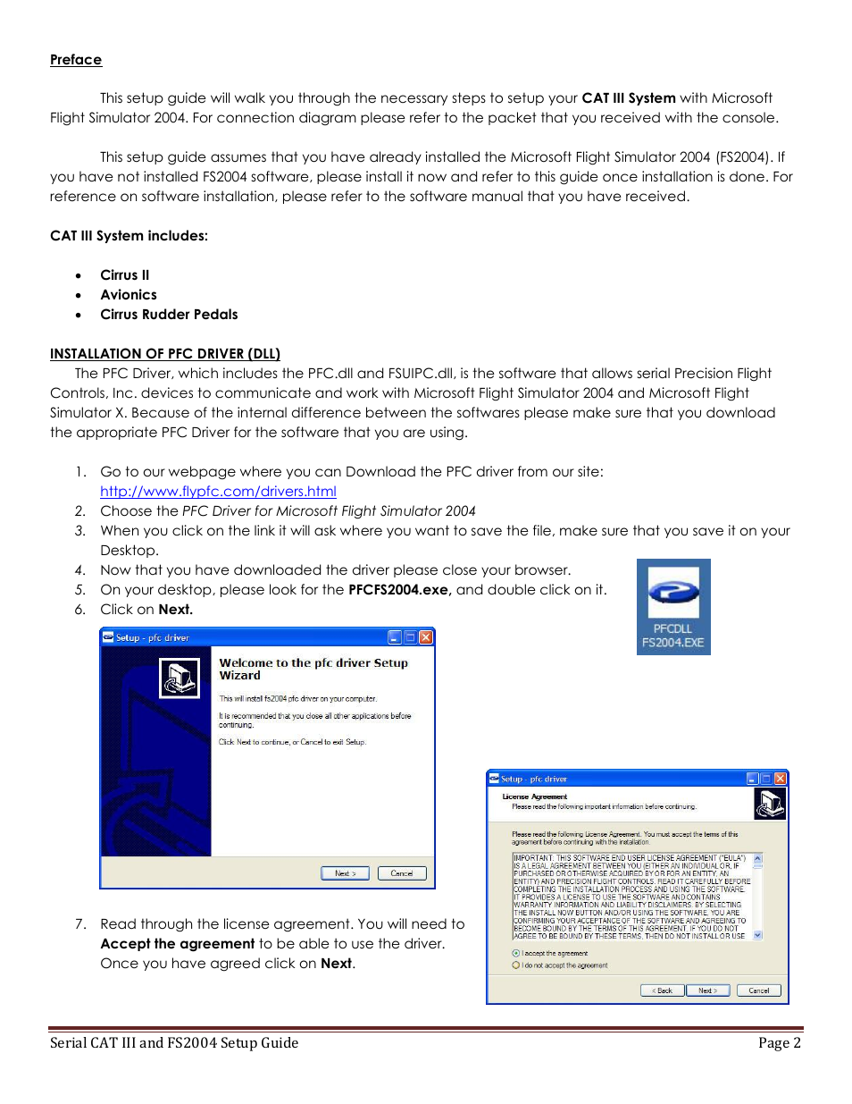 Precision Flight Serial CAT III and Microsoft Flight Simulator 9 (2004) User Manual | Page 2 / 9