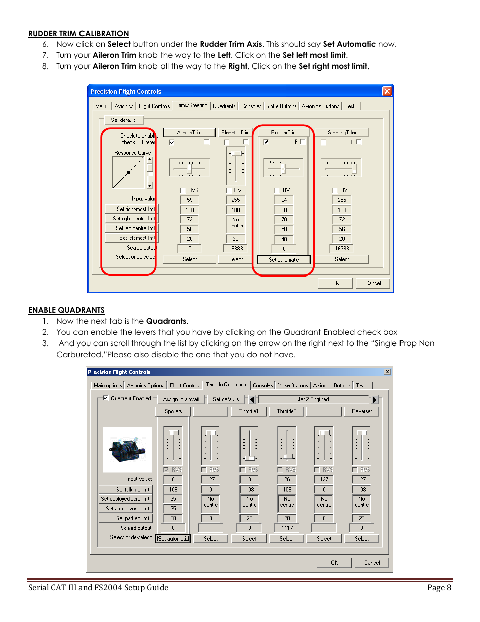 Precision Flight Serial CAT III and Microsoft Flight Simulator 9 (2004) User Manual | Page 8 / 9