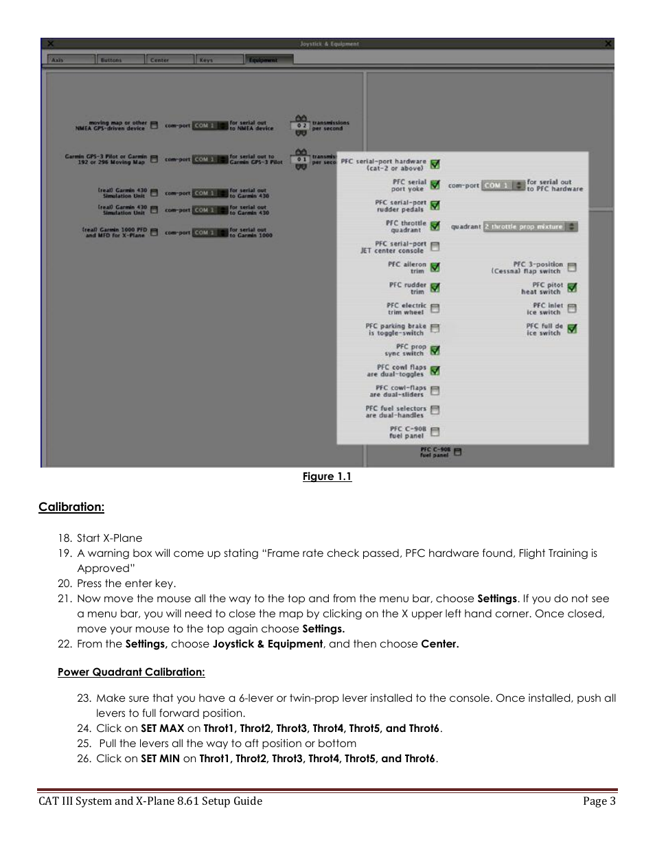 Precision Flight Serial CAT III and and X-Plane 8.61 User Manual | Page 3 / 4