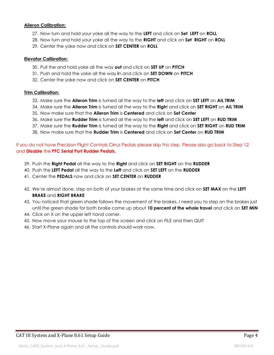 Precision Flight Serial CAT III and and X-Plane 8.61 User Manual | Page 4 / 4