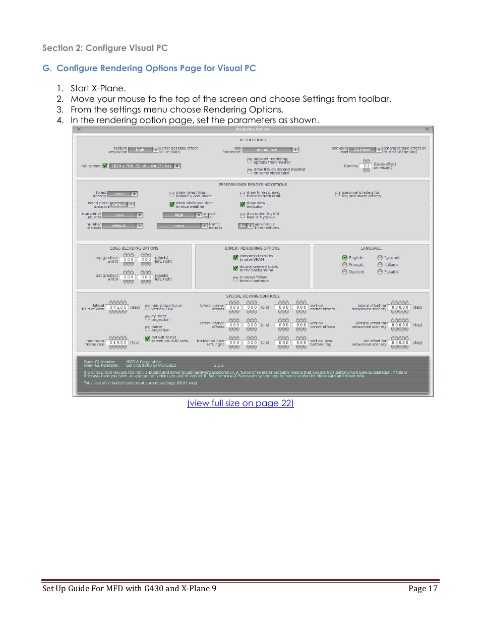 Section 2: configure visual pc | Precision Flight Modular Flight Deck with GNS430 and X-Plane 9 User Manual | Page 17 / 23