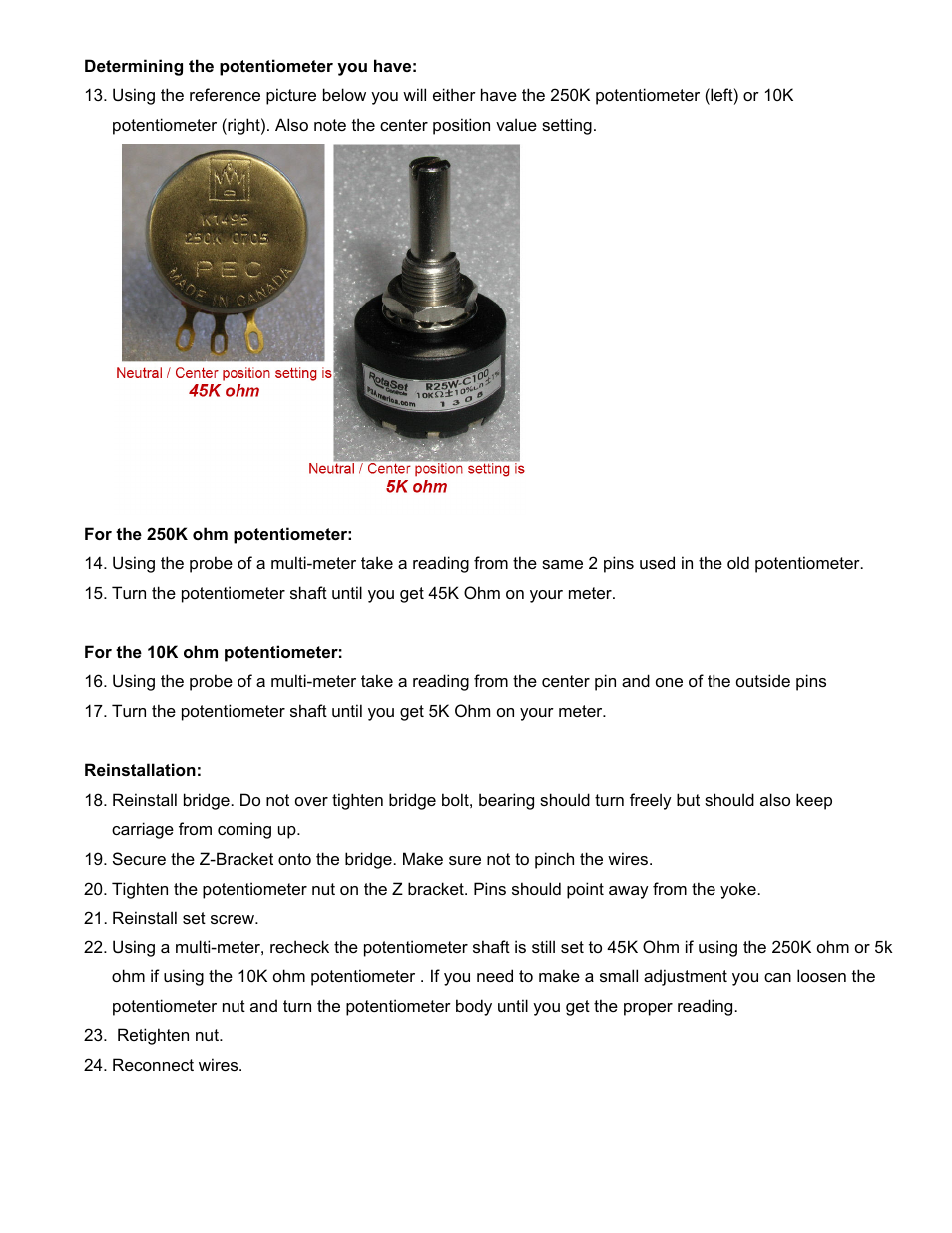 Precision Flight Elevator Potentiometer User Manual | Page 4 / 4