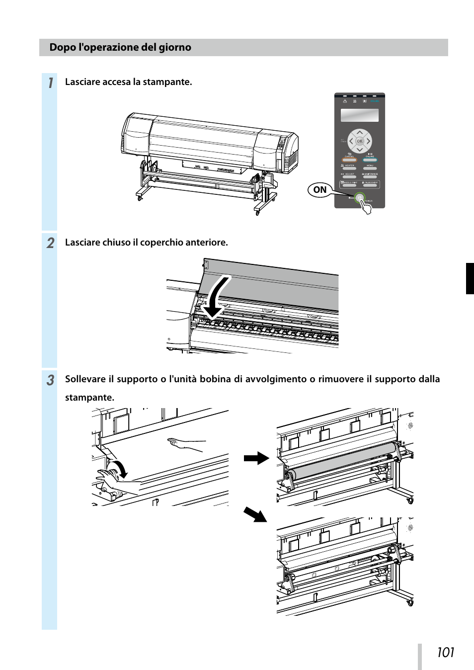 Dopo l'operazione del giorno | Oki ColorPainter E-64s User Manual | Page 102 / 209