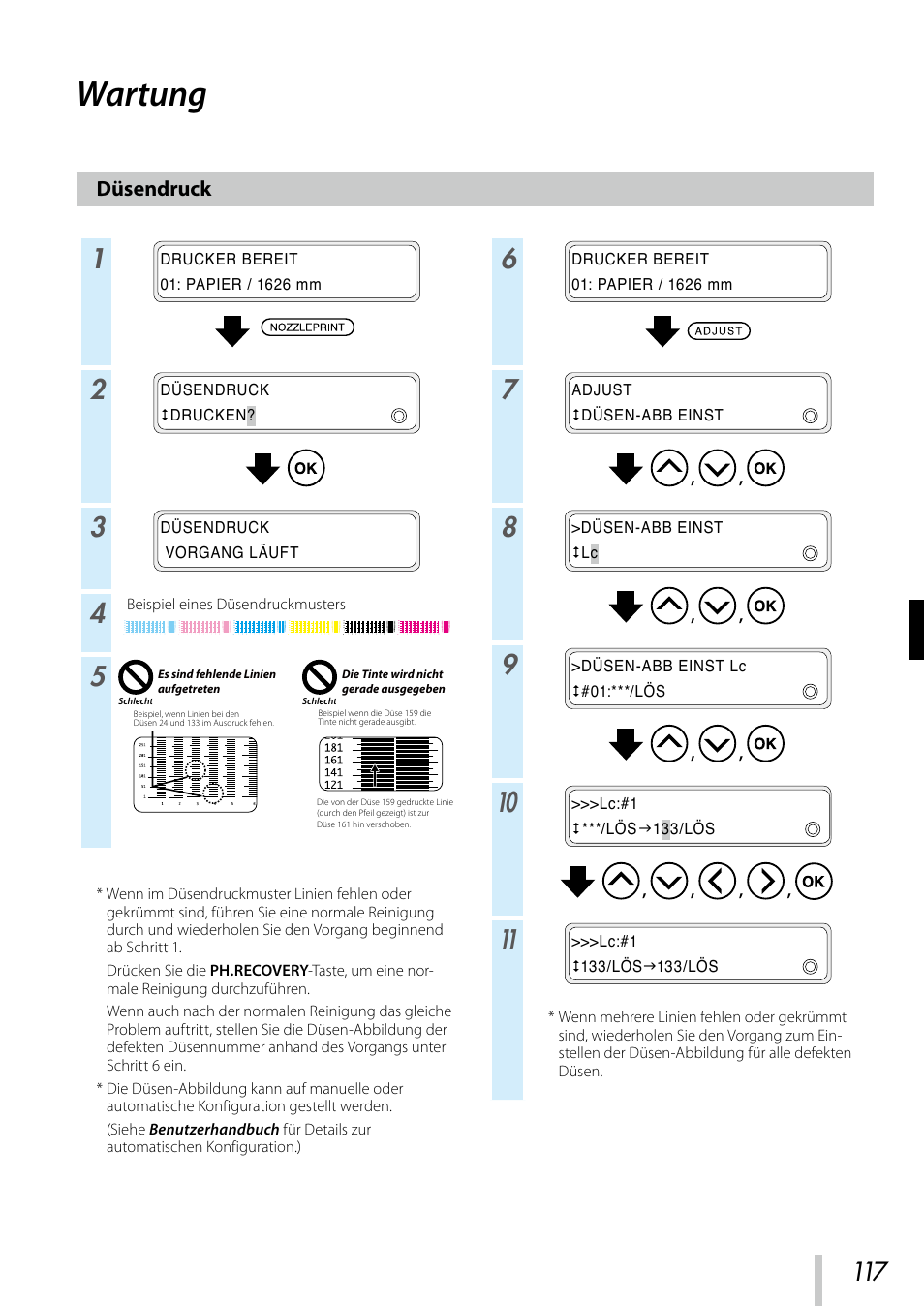 Wartung, Düsendruck | Oki ColorPainter E-64s User Manual | Page 118 / 209