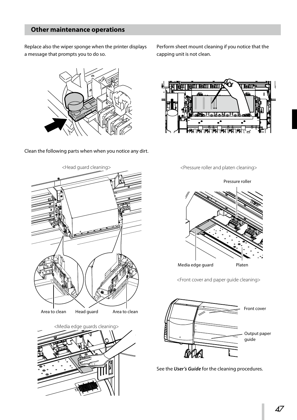 Other maintenance operations | Oki ColorPainter E-64s User Manual | Page 48 / 209