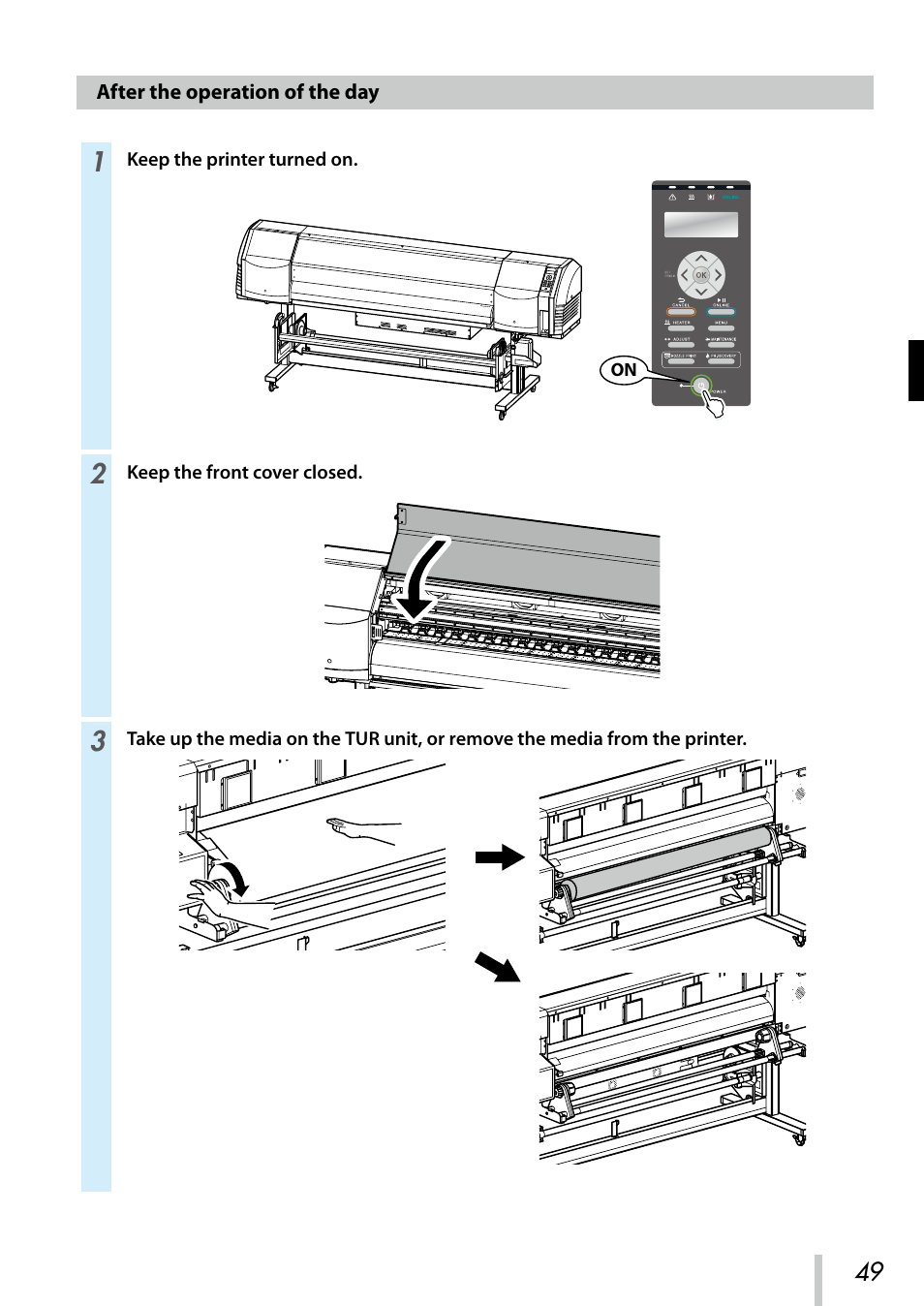 After the operation of the day | Oki ColorPainter E-64s User Manual | Page 50 / 209
