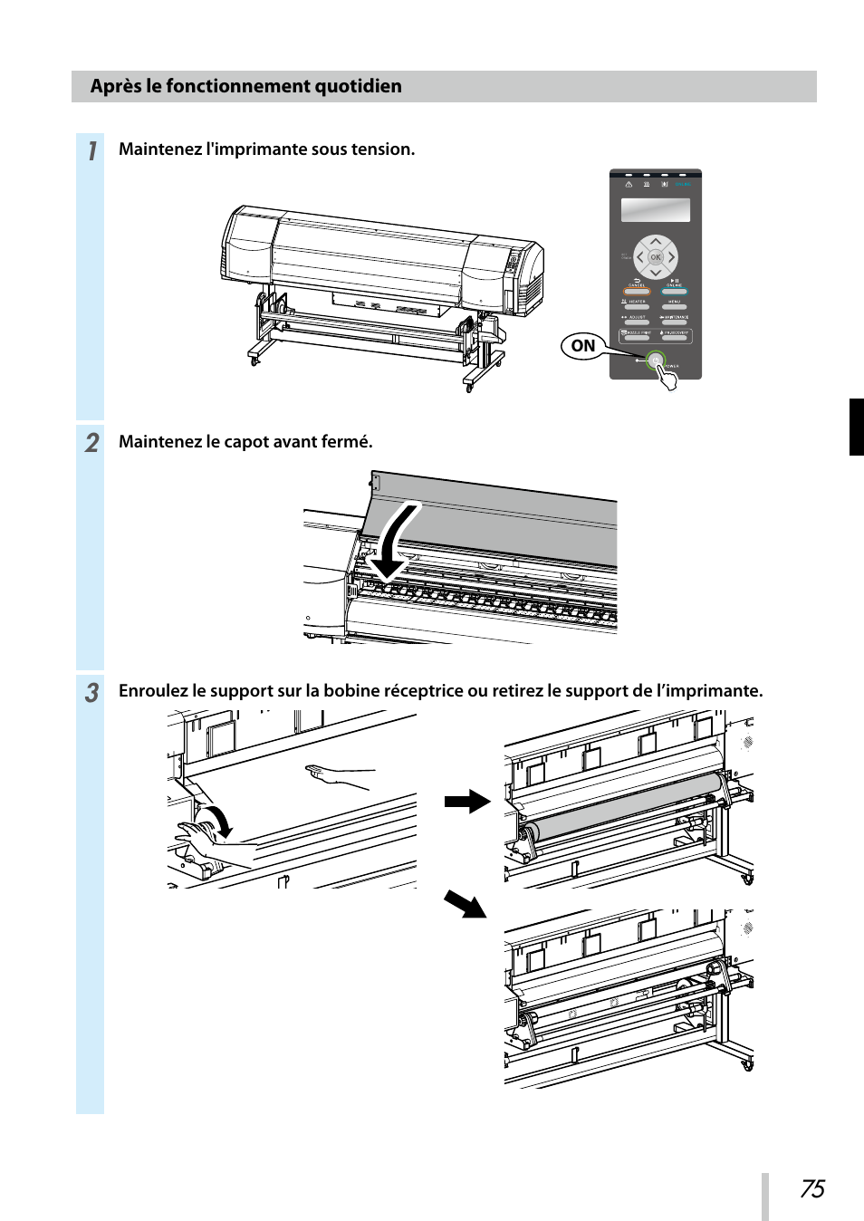 Après le fonctionnement quotidien | Oki ColorPainter E-64s User Manual | Page 76 / 209