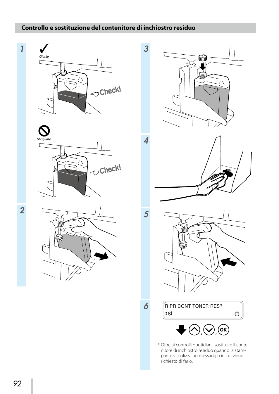Controllo e sostituzione del contenitore di, Inchiostro residuo | Oki ColorPainter E-64s User Manual | Page 93 / 209