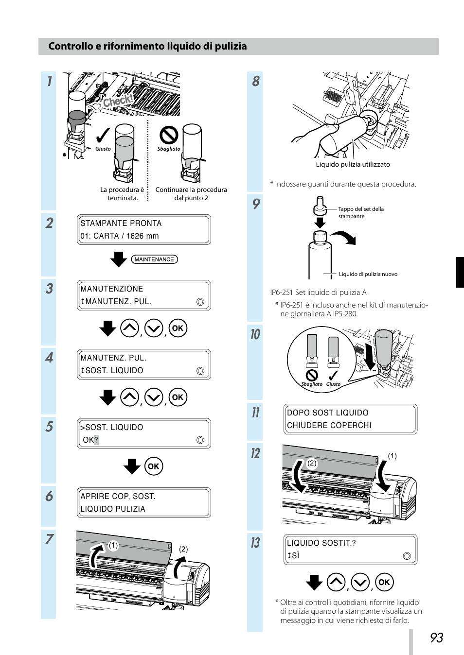 Controllo e rifornimento liquido di pulizia | Oki ColorPainter E-64s User Manual | Page 94 / 209