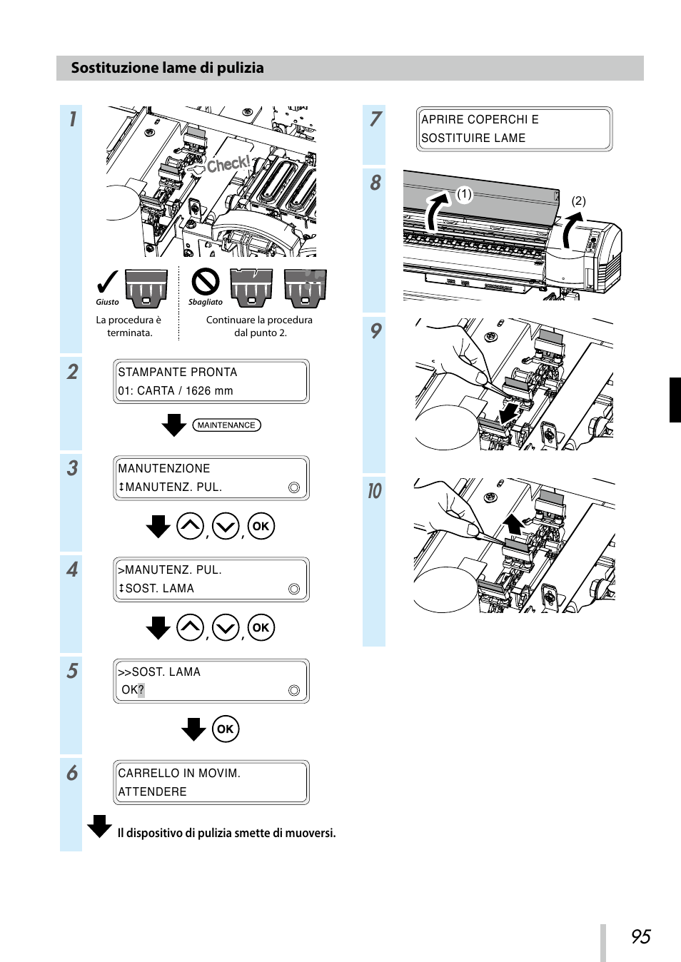 Sostituzione lame di pulizia | Oki ColorPainter E-64s User Manual | Page 96 / 209