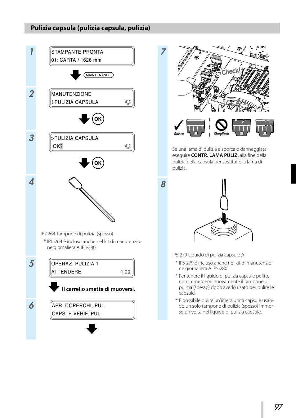 Pulizia capsula (pulizia capsula, pulizia) | Oki ColorPainter E-64s User Manual | Page 98 / 209