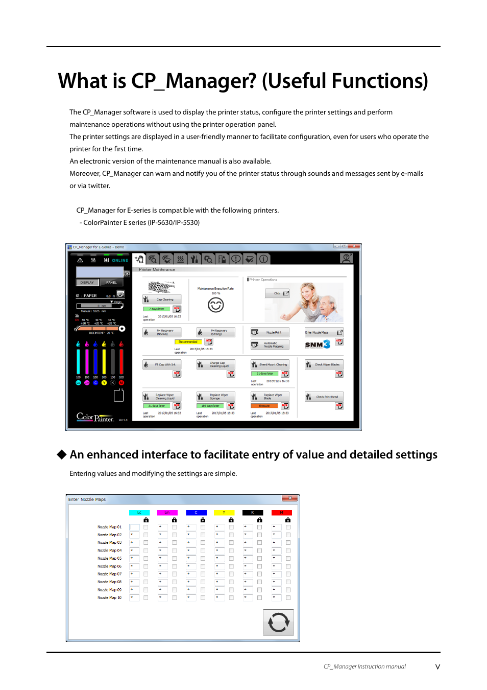 What is cp_manager? (useful functions) | Oki ColorPainter E-64s User Manual | Page 5 / 43