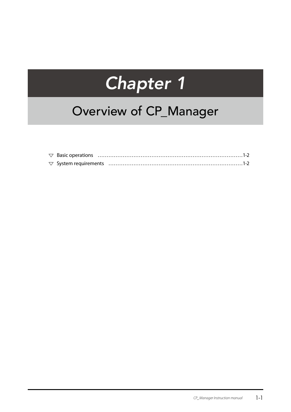 Chapter 1, Overview of cp_manager | Oki ColorPainter E-64s User Manual | Page 9 / 43