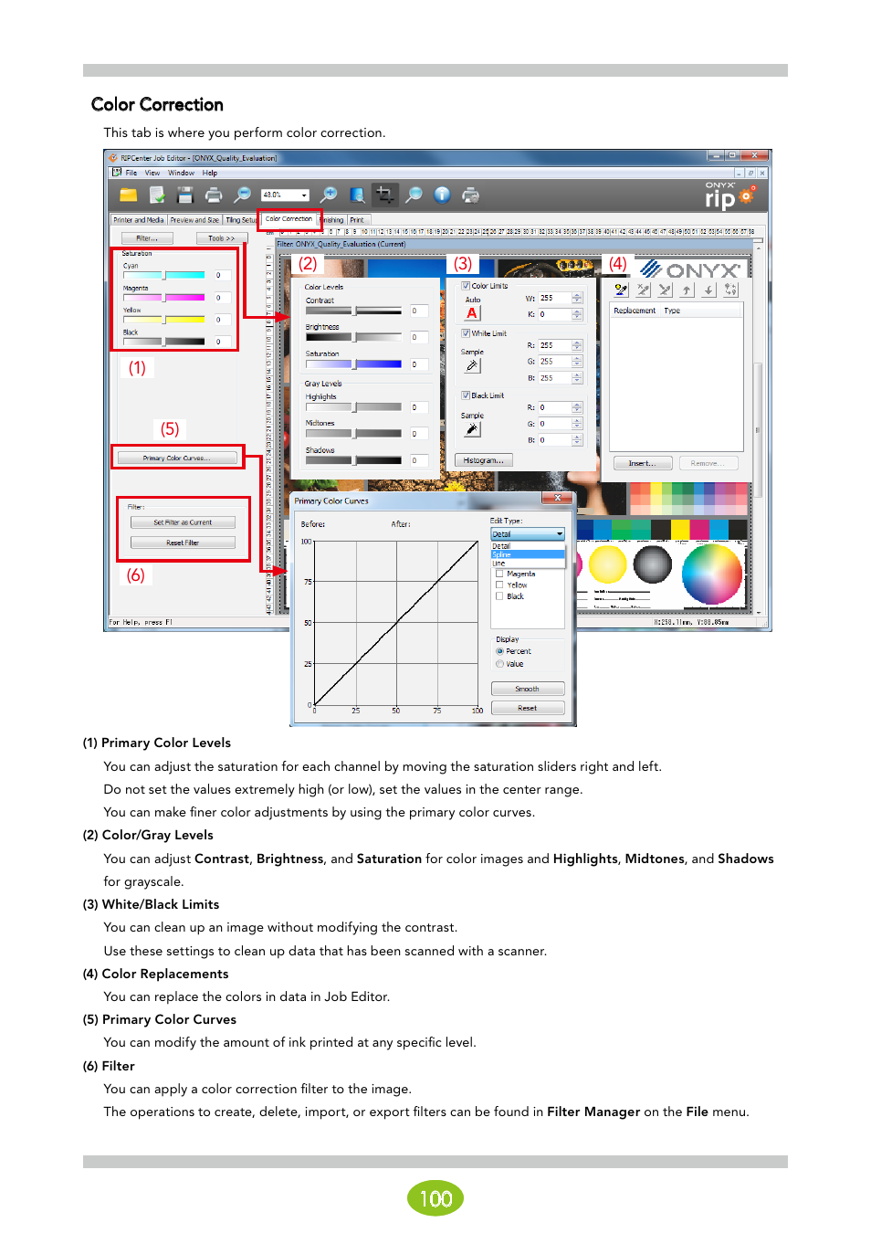 Color correction | Oki ColorPainter E-64s User Manual | Page 100 / 146