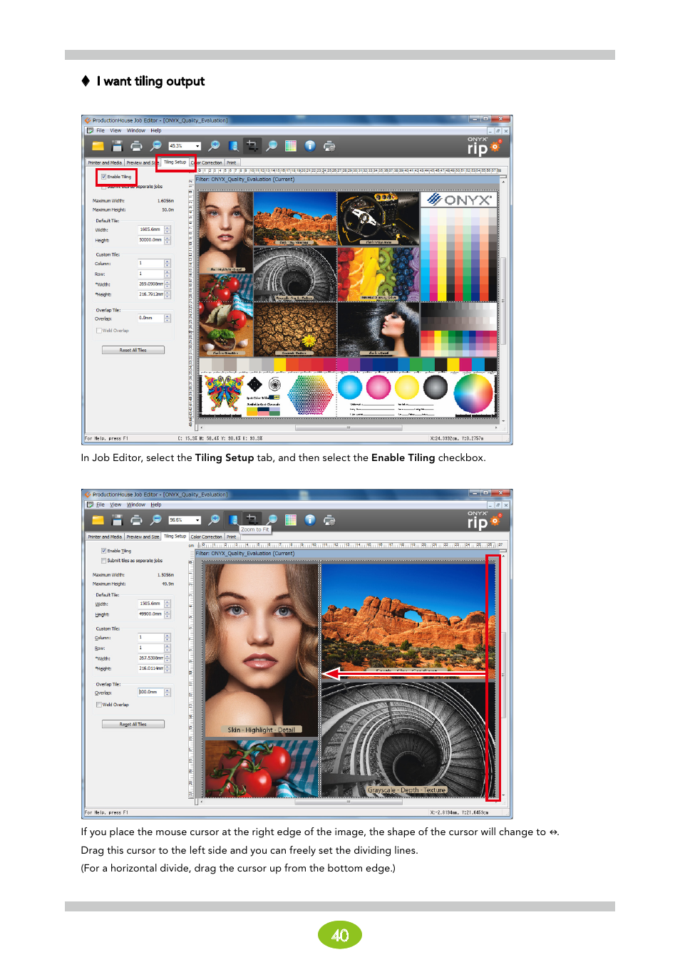 I want tiling output | Oki ColorPainter E-64s User Manual | Page 40 / 146