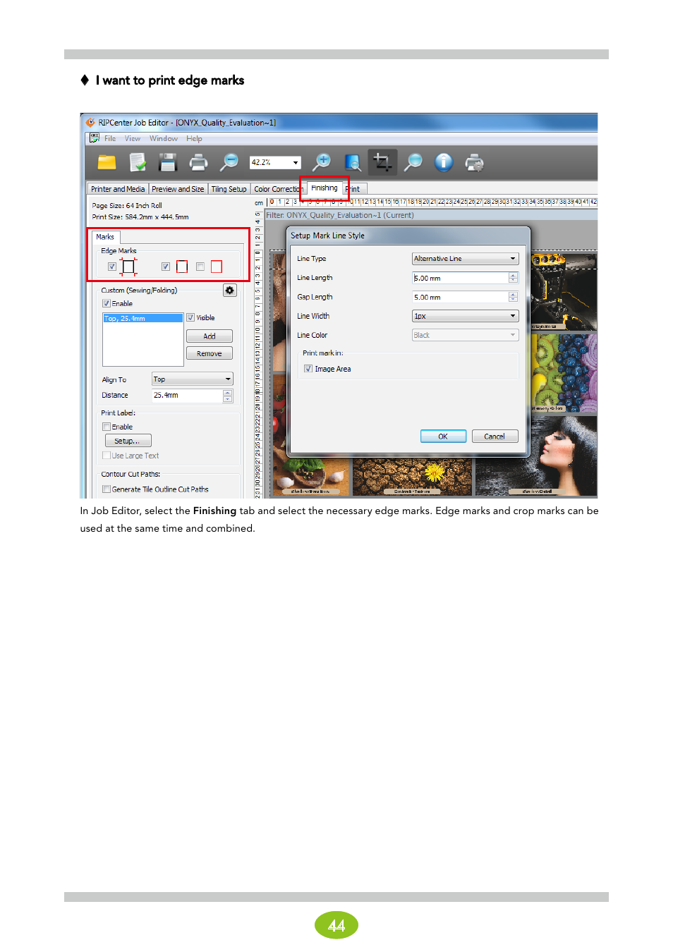 I want to print edge marks | Oki ColorPainter E-64s User Manual | Page 44 / 146