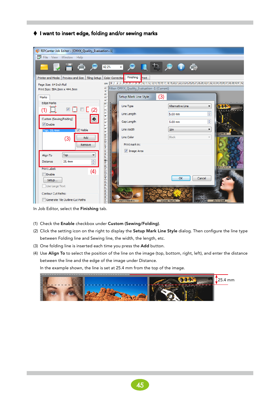 I want to insert edge, folding and/or sewing marks | Oki ColorPainter E-64s User Manual | Page 45 / 146