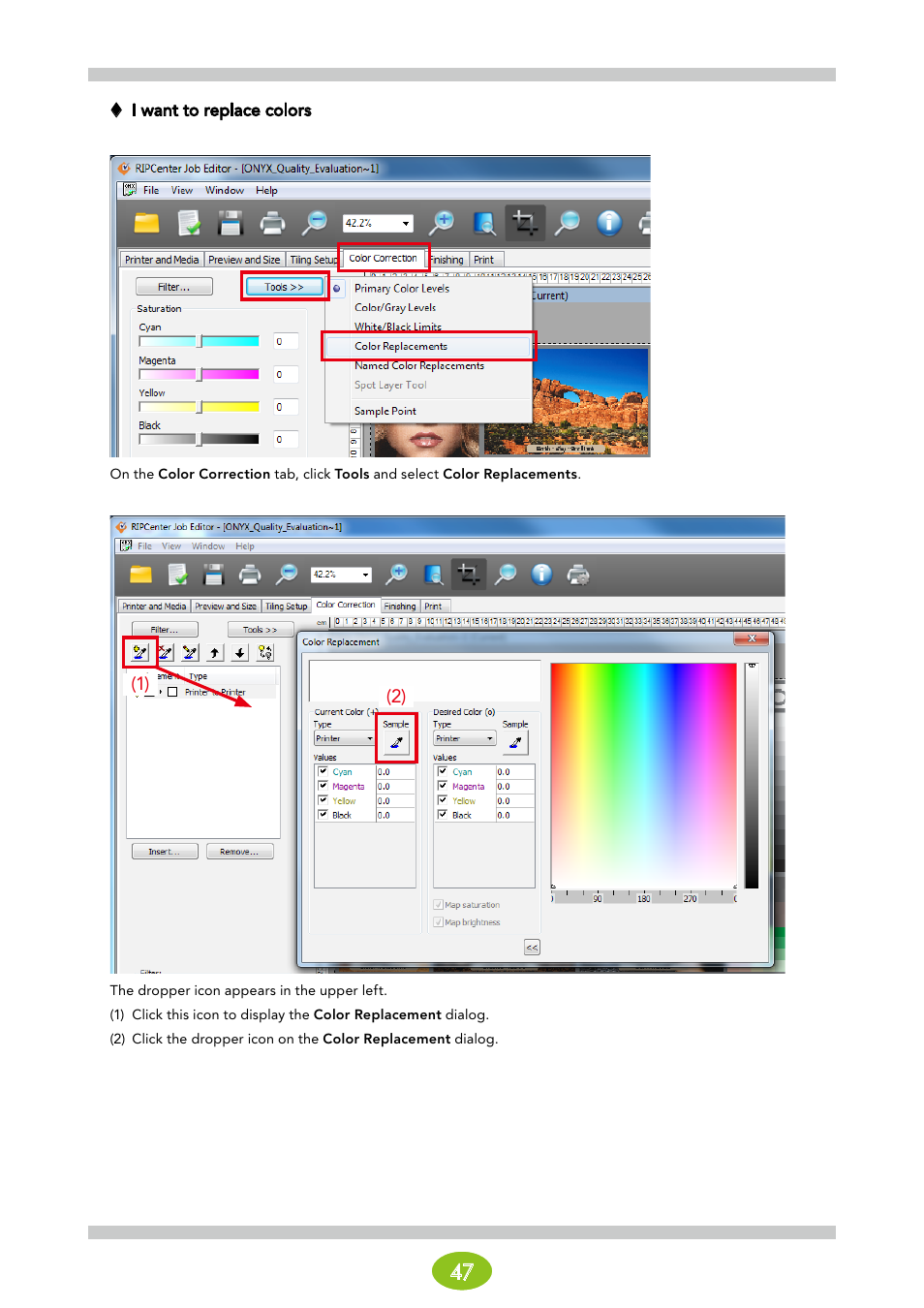 I want to replace colors | Oki ColorPainter E-64s User Manual | Page 47 / 146