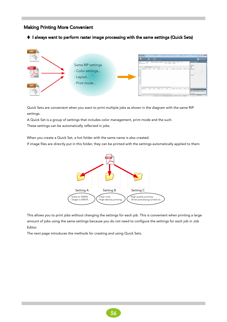 Making printing more convenient | Oki ColorPainter E-64s User Manual | Page 56 / 146