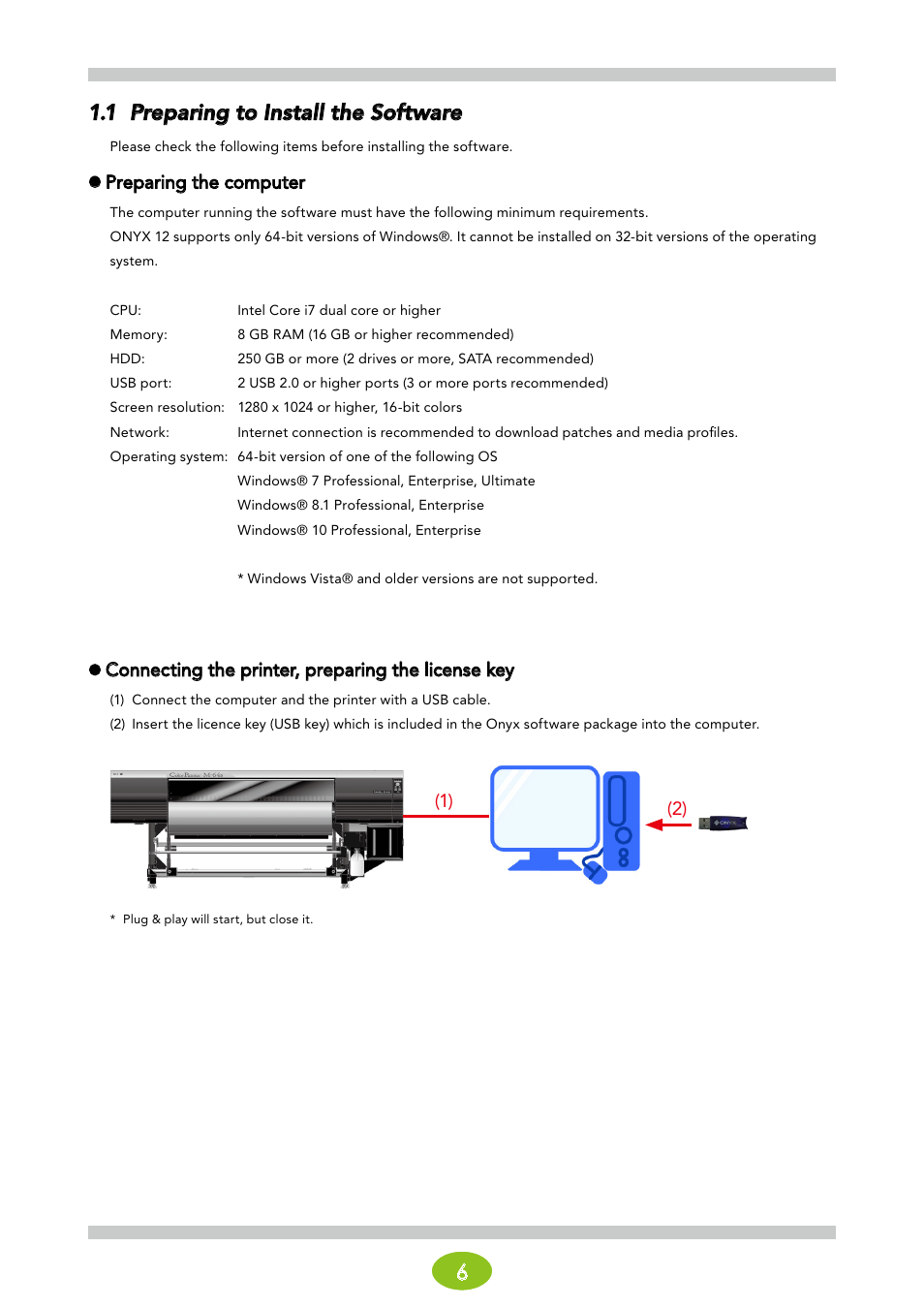 1 preparing to install the software | Oki ColorPainter E-64s User Manual | Page 6 / 146
