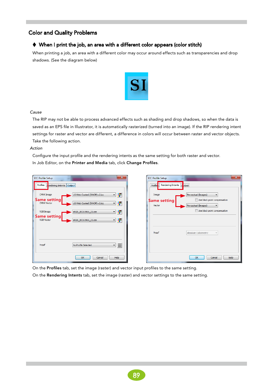 Color and quality problems | Oki ColorPainter E-64s User Manual | Page 89 / 146