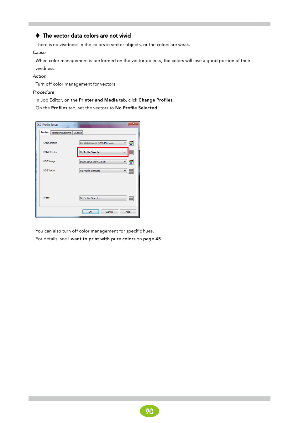 The vector data colors are not vivid | Oki ColorPainter E-64s User Manual | Page 90 / 146