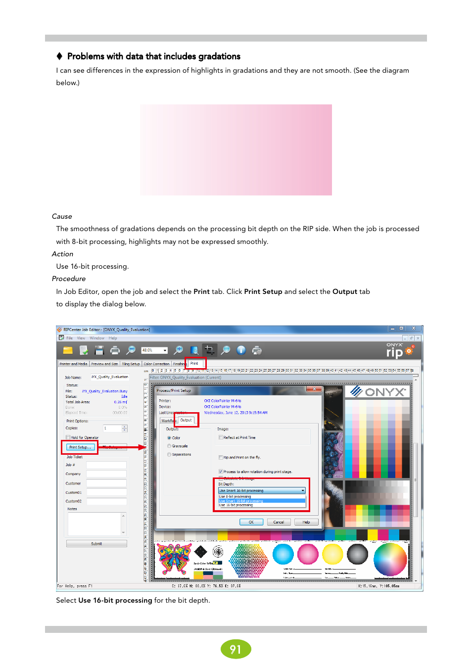 Problems with data that includes gradations | Oki ColorPainter E-64s User Manual | Page 91 / 146