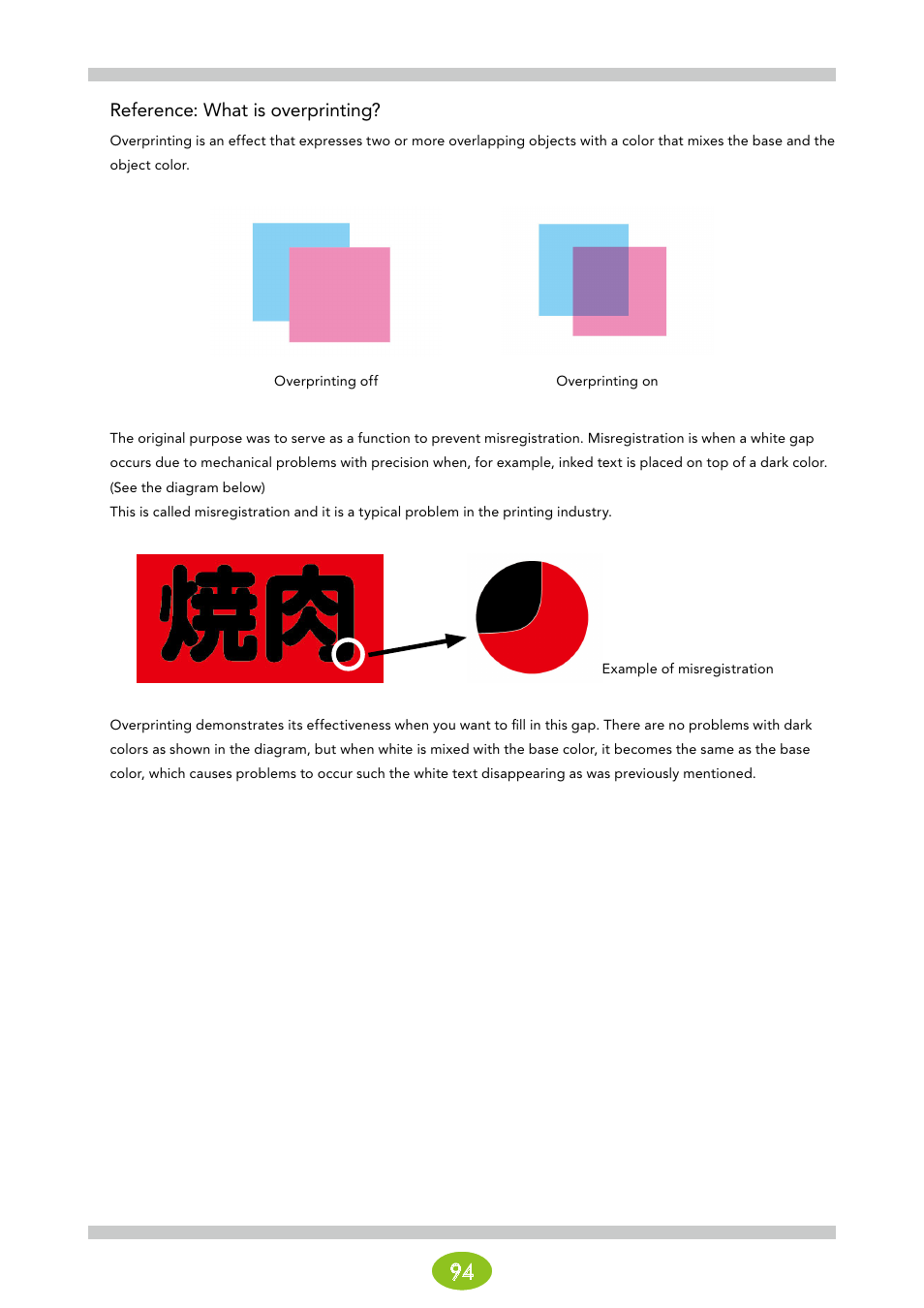 Reference: what is overprinting | Oki ColorPainter E-64s User Manual | Page 94 / 146