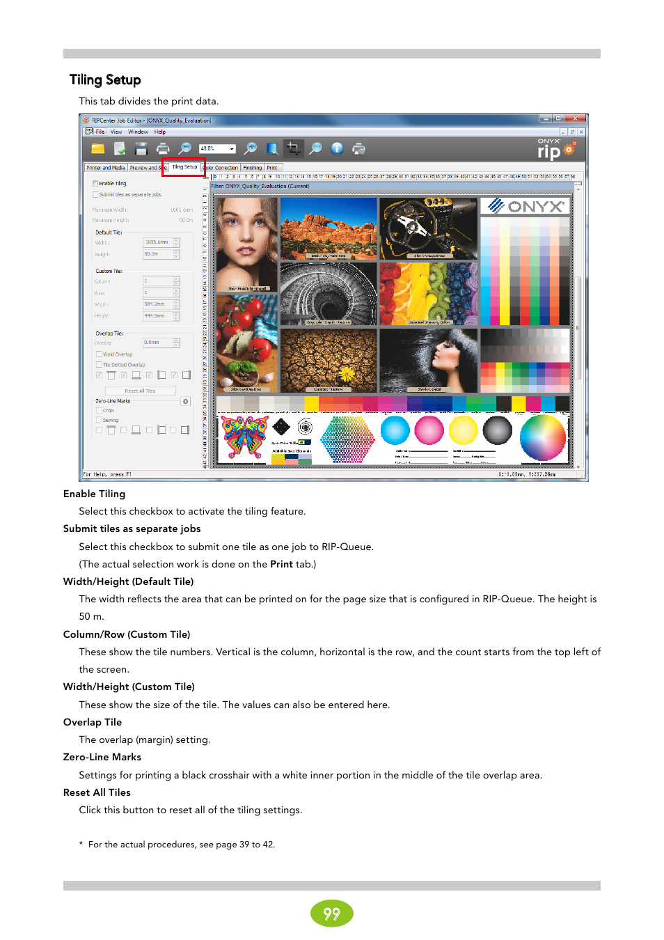 Tiling setup | Oki ColorPainter E-64s User Manual | Page 99 / 146