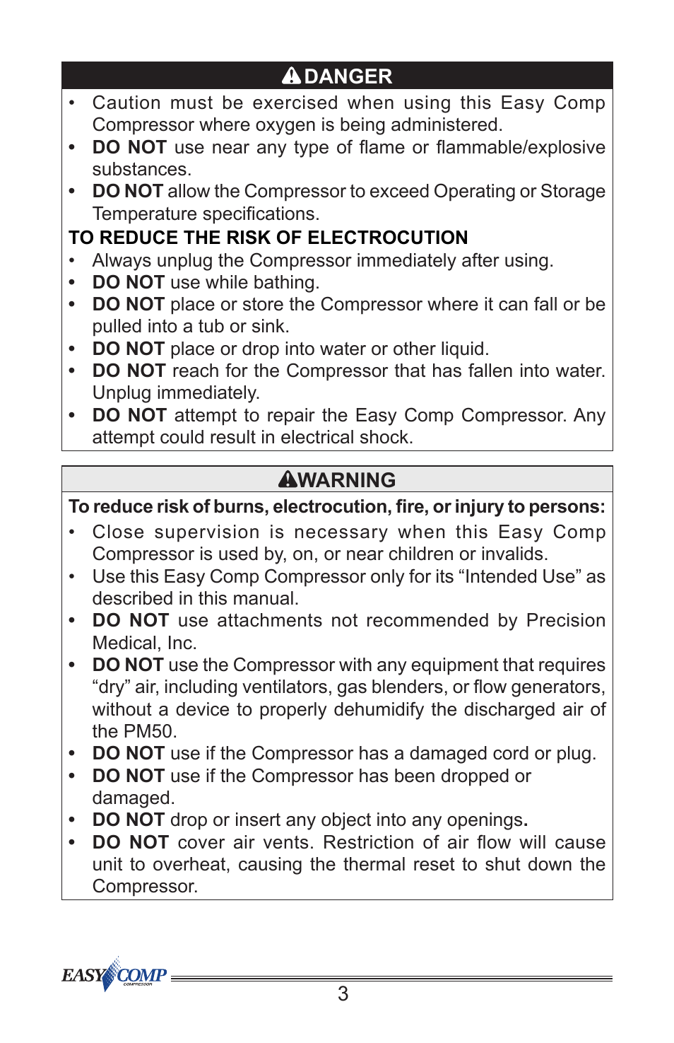 Precision Medical PM50 EasyComp Compressor User Manual | Page 4 / 12