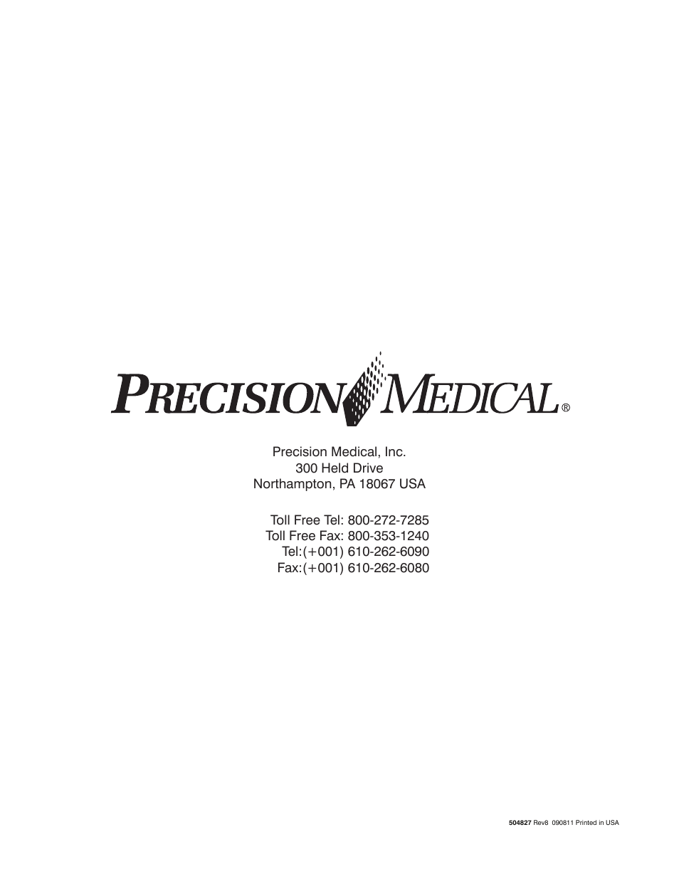 Precision Medical Air-Oxygen Blender User Manual | Page 34 / 34