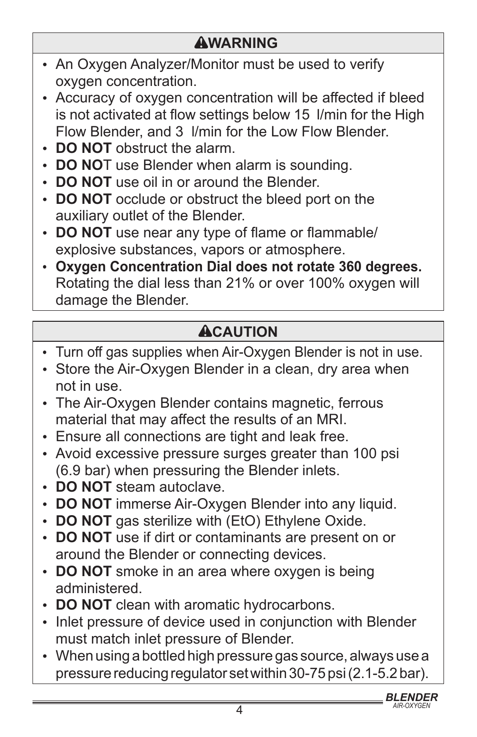 Precision Medical Air-Oxygen Blender User Manual | Page 5 / 16