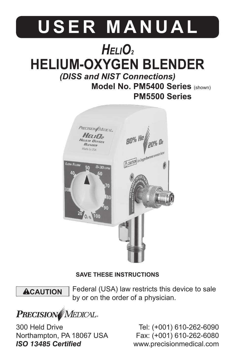 Precision Medical PM5400 Series User Manual | 17 pages