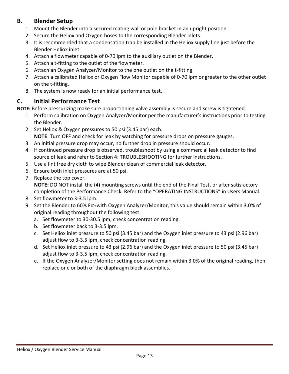 Precision Medical HeliO2 Blenders User Manual | Page 15 / 32