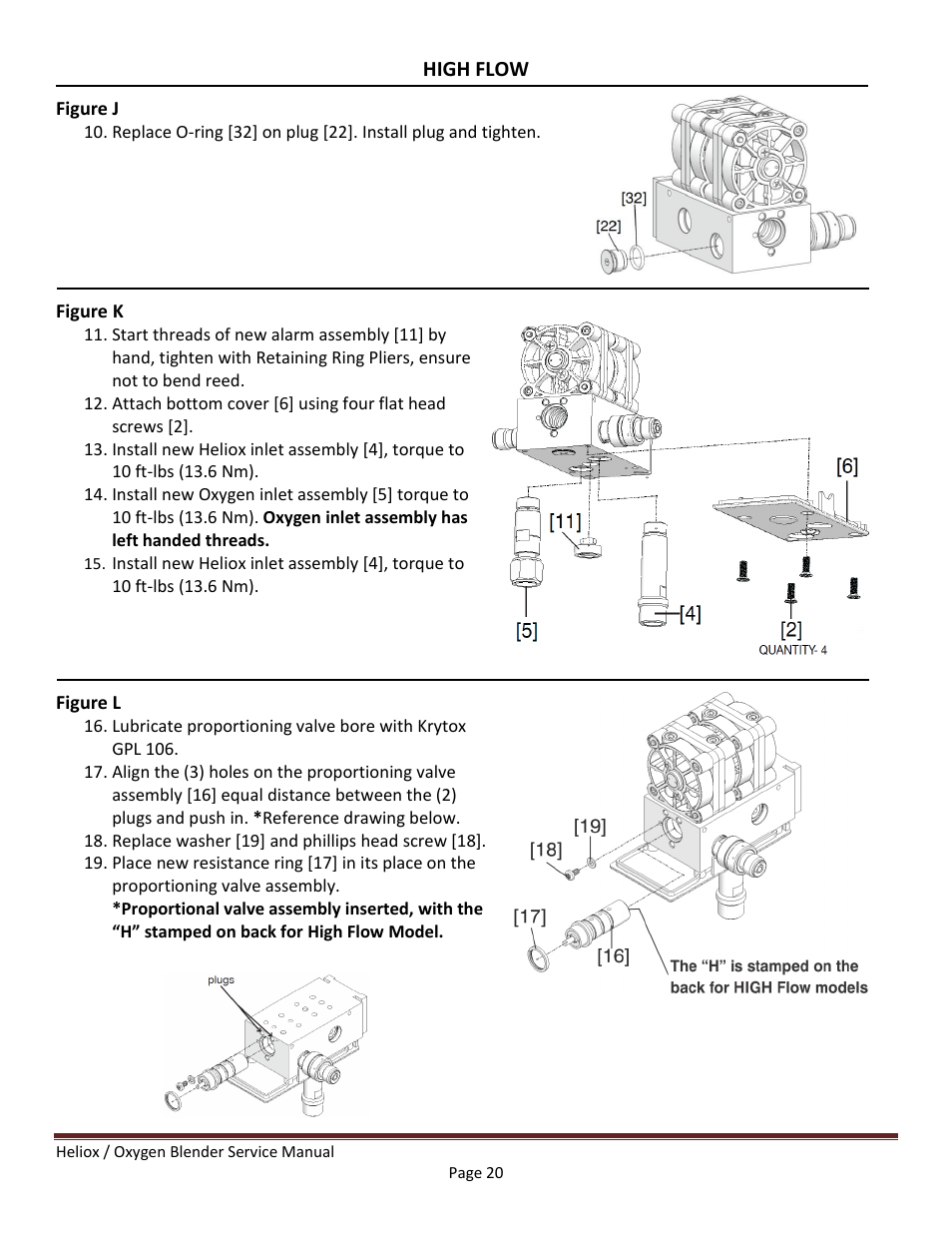 High flow | Precision Medical HeliO2 Blenders User Manual | Page 22 / 32