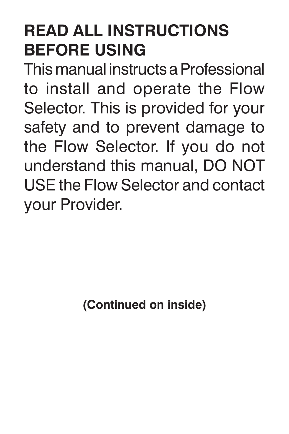 Precision Medical Flow Selector User Manual | Page 3 / 15