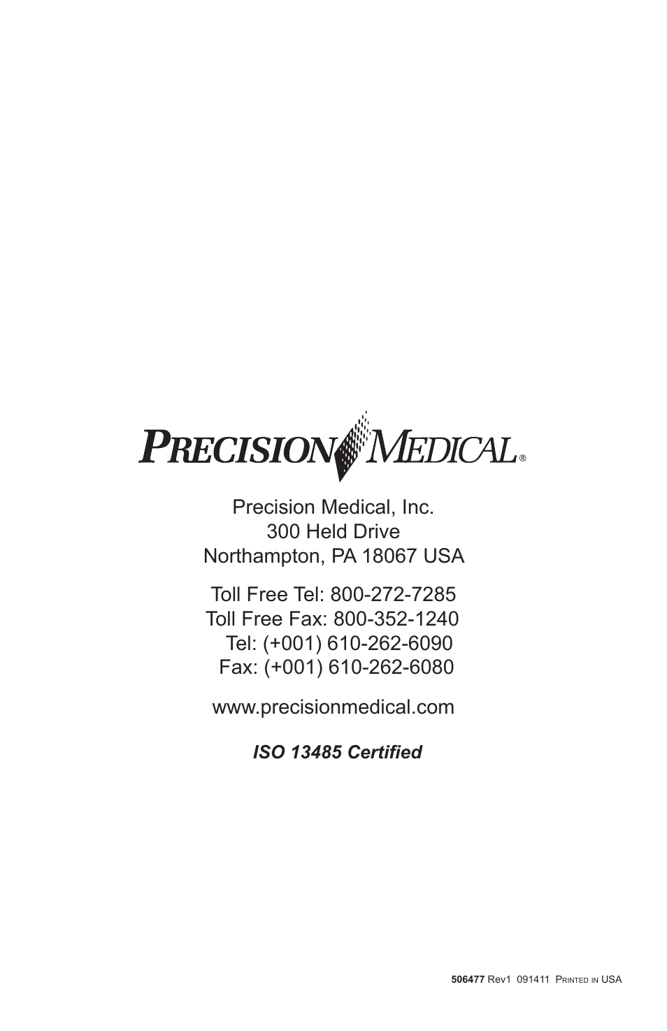 Precision Medical Continuous Subglottic Suction Regulator User Manual | Page 12 / 12