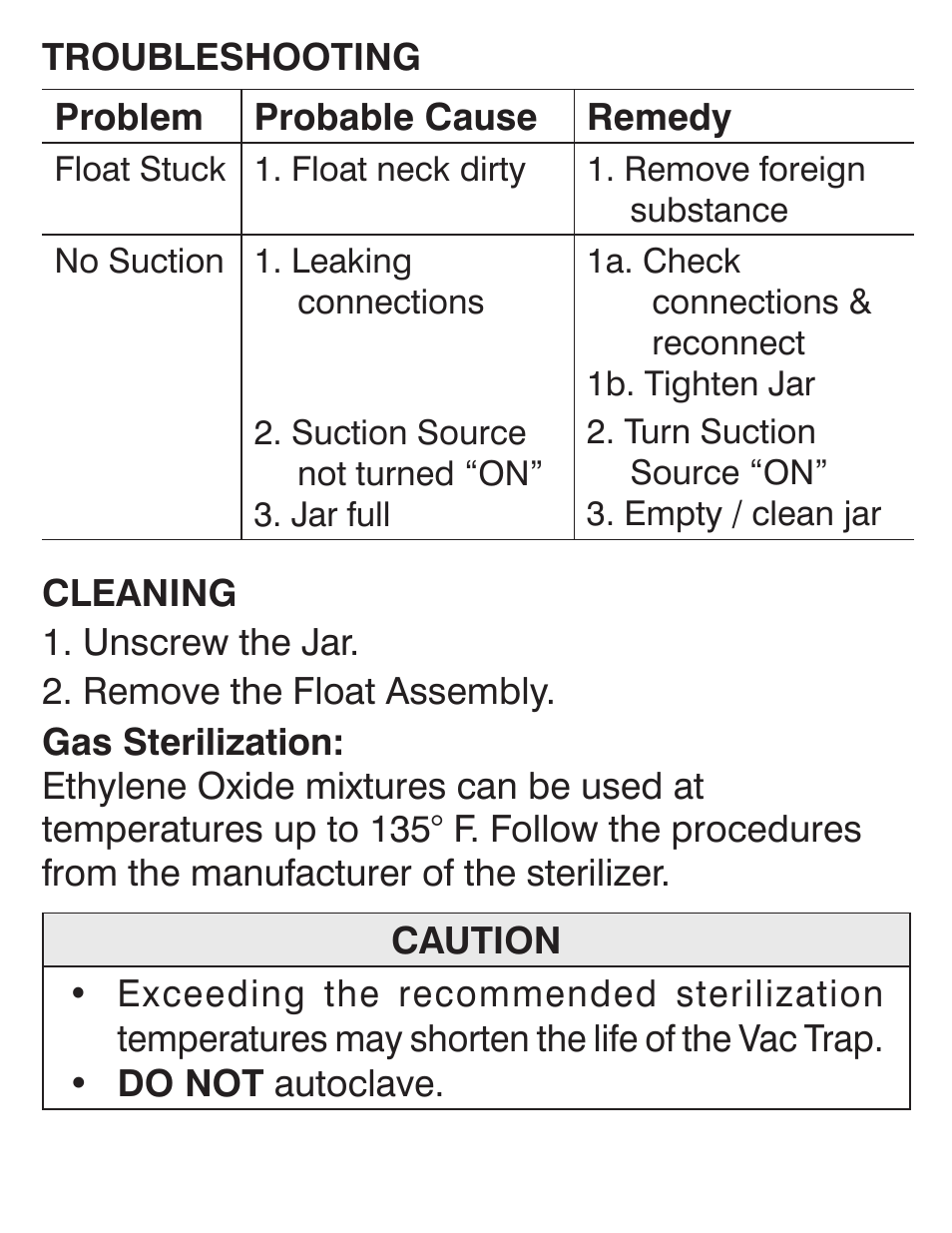 Precision Medical Vac Trap User Manual | Page 6 / 8