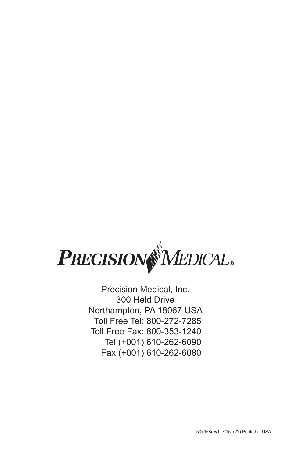 Precision Medical PM4130 EasyPulse POC3 User Manual | Page 20 / 20