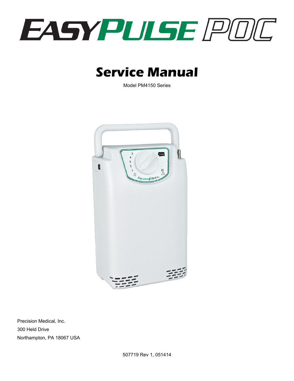 Precision Medical PM4150 EasyPulse Portable Oxygen Concentrator (POC) User Manual | 20 pages