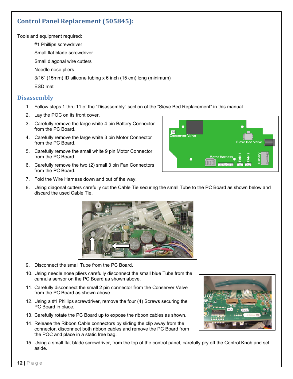 Disassembly | Precision Medical PM4150 EasyPulse Portable Oxygen Concentrator (POC) User Manual | Page 14 / 20