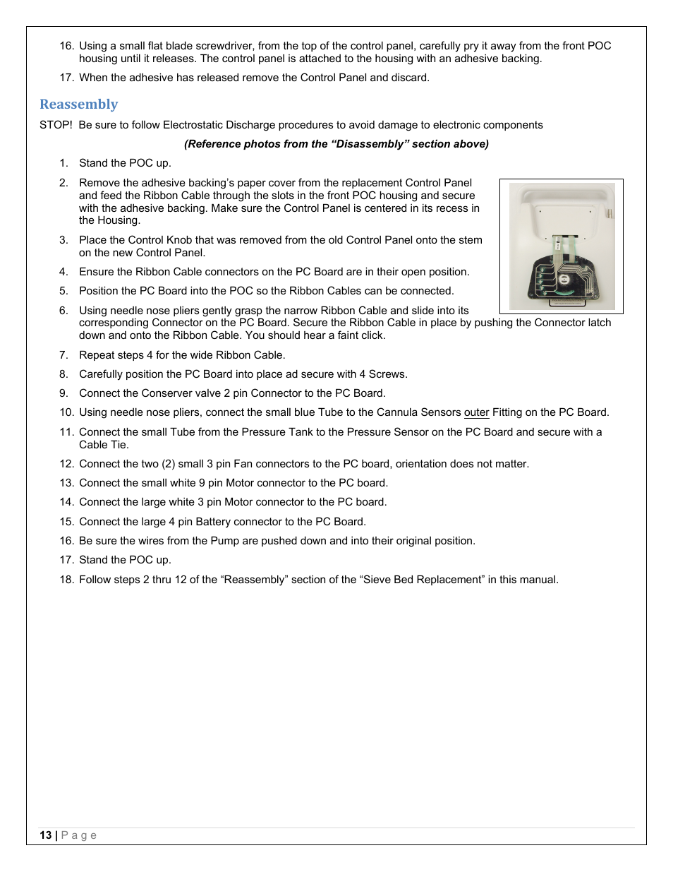 Reassembly | Precision Medical PM4150 EasyPulse Portable Oxygen Concentrator (POC) User Manual | Page 15 / 20