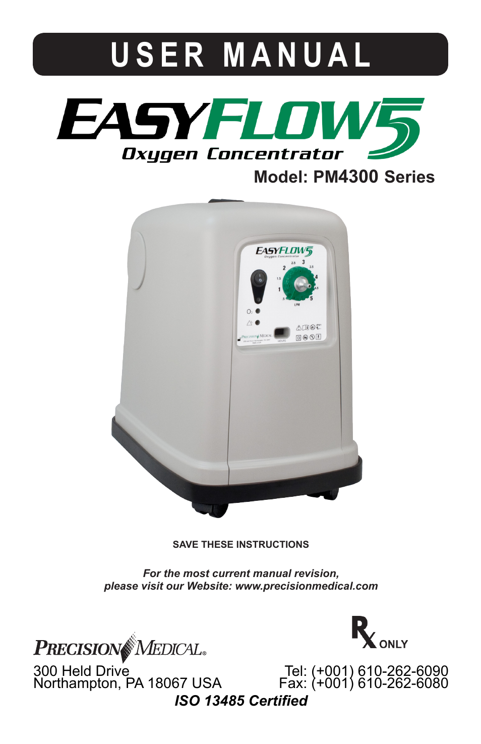 Precision Medical PM4351 EasyFlow5 User Manual | 8 pages