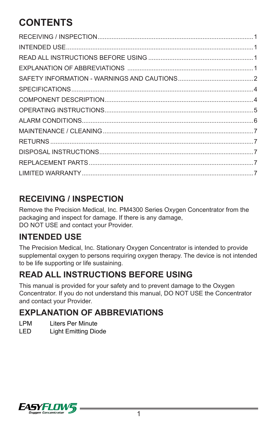 Precision Medical PM4351 EasyFlow5 User Manual | Page 2 / 8