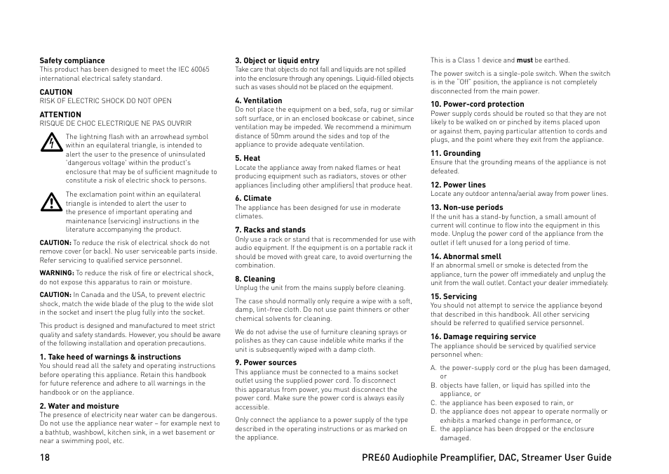 Primare PRE60 preamplifier User Manual | Page 18 / 20