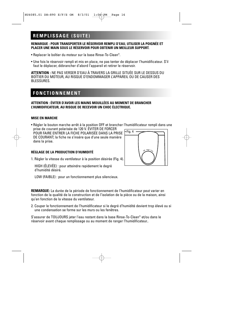 Duracraft DH-890 User Manual | Page 18 / 36