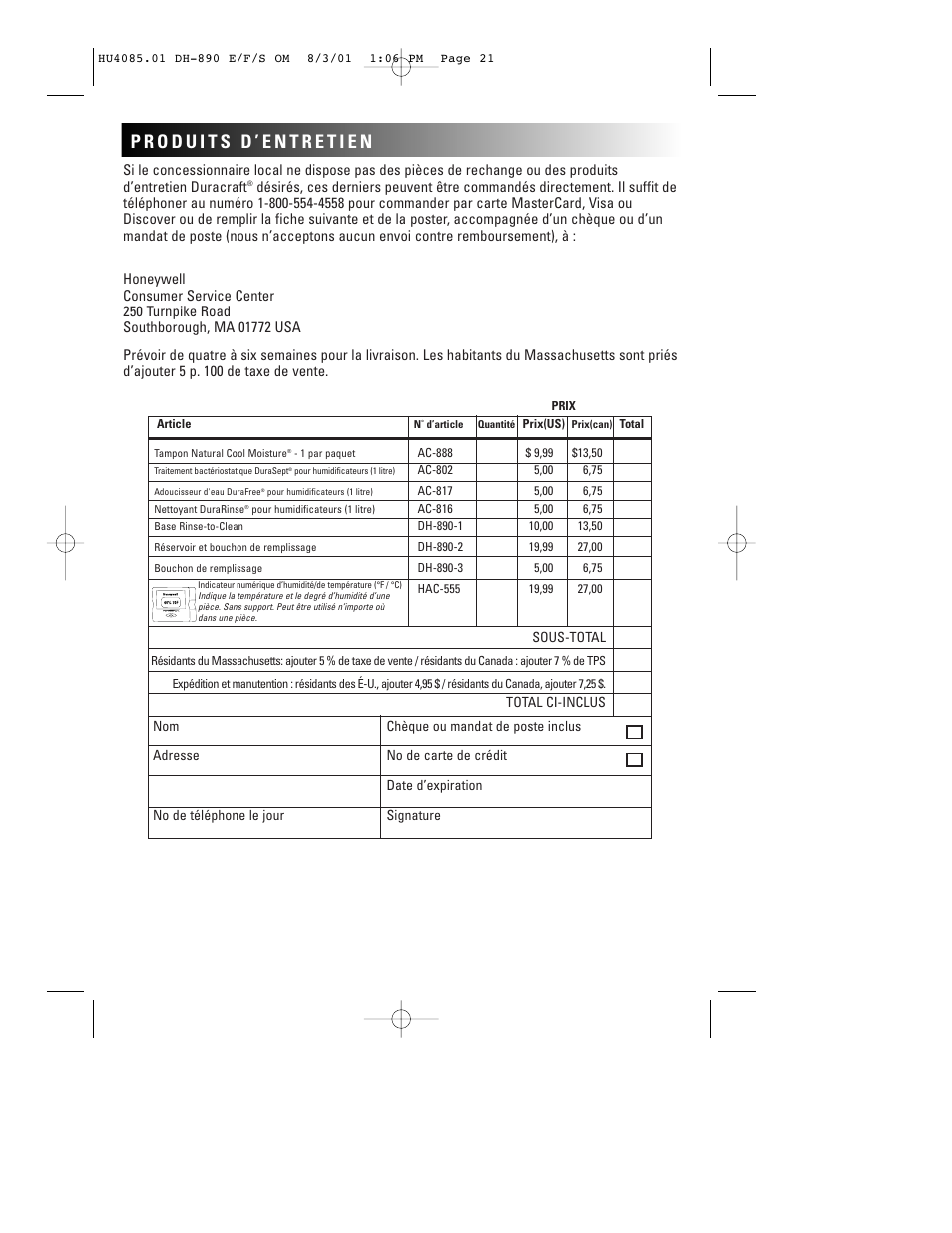 Duracraft DH-890 User Manual | Page 23 / 36