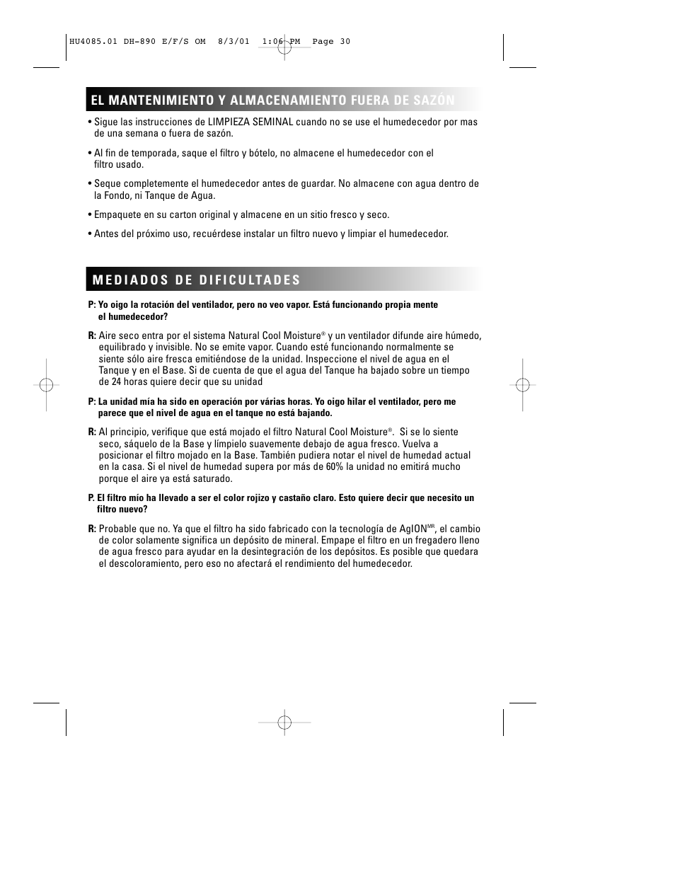 Duracraft DH-890 User Manual | Page 33 / 36