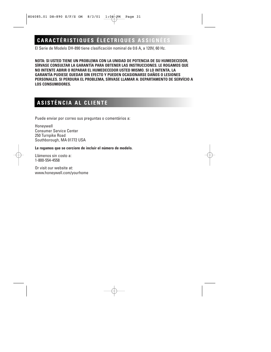 Duracraft DH-890 User Manual | Page 34 / 36